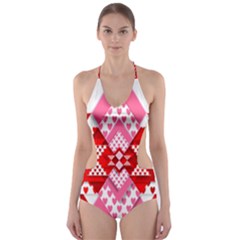 Valentine Heart Love Pattern Cut-out One Piece Swimsuit