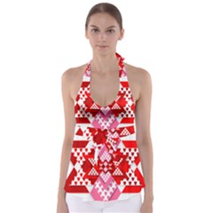 Valentine Heart Love Pattern Babydoll Tankini Top