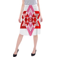 Valentine Heart Love Pattern Midi Beach Skirt