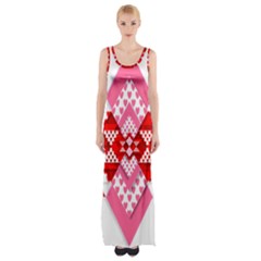 Valentine Heart Love Pattern Maxi Thigh Split Dress by Amaryn4rt