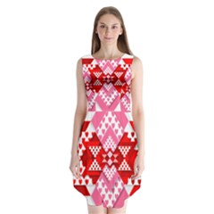 Valentine Heart Love Pattern Sleeveless Chiffon Dress  