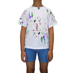 Star Structure Many Repetition Kids  Short Sleeve Swimwear