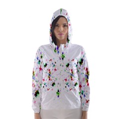 Star Structure Many Repetition Hooded Wind Breaker (women) by Amaryn4rt