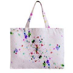 Star Structure Many Repetition Zipper Mini Tote Bag