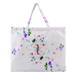 Star Structure Many Repetition Zipper Large Tote Bag by Amaryn4rt