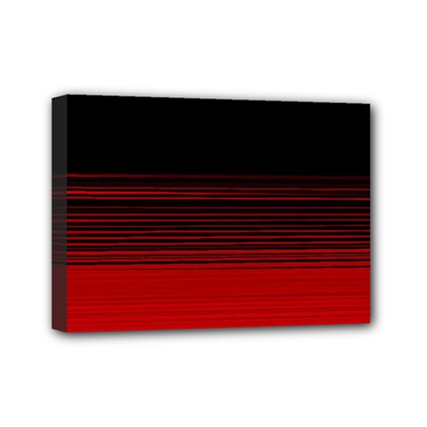 Abstract Of Red Horizontal Lines Mini Canvas 7  X 5 