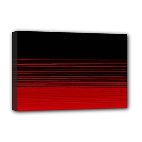 Abstract Of Red Horizontal Lines Deluxe Canvas 18  X 12  