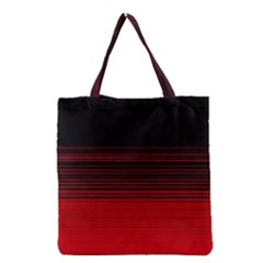 Abstract Of Red Horizontal Lines Grocery Tote Bag