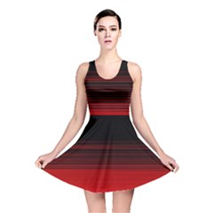 Abstract Of Red Horizontal Lines Reversible Skater Dress by Amaryn4rt