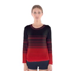 Abstract Of Red Horizontal Lines Women s Long Sleeve Tee