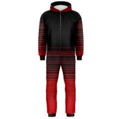 Abstract Of Red Horizontal Lines Hooded Jumpsuit (men) 