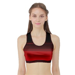 Abstract Of Red Horizontal Lines Sports Bra With Border