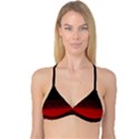 Abstract Of Red Horizontal Lines Reversible Tri Bikini Top View1