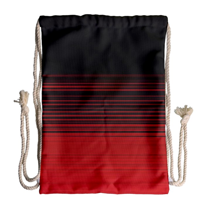 Abstract Of Red Horizontal Lines Drawstring Bag (Large)