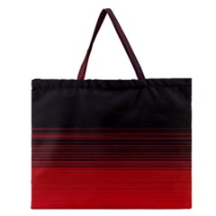 Abstract Of Red Horizontal Lines Zipper Large Tote Bag