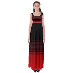 Abstract Of Red Horizontal Lines Empire Waist Maxi Dress