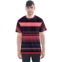 Abstract Of Red Horizontal Lines Men s Sport Mesh Tee