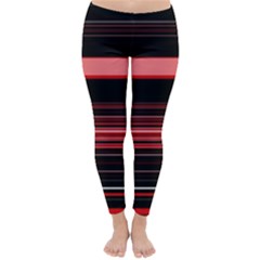 Abstract Of Red Horizontal Lines Classic Winter Leggings