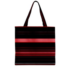 Abstract Of Red Horizontal Lines Zipper Grocery Tote Bag