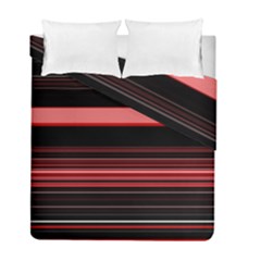 Abstract Of Red Horizontal Lines Duvet Cover Double Side (full/ Double Size)