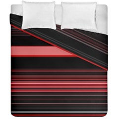 Abstract Of Red Horizontal Lines Duvet Cover Double Side (california King Size)