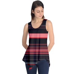 Abstract Of Red Horizontal Lines Sleeveless Tunic