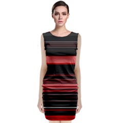 Abstract Of Red Horizontal Lines Classic Sleeveless Midi Dress