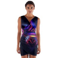 Abstract Desktop Backgrounds Wrap Front Bodycon Dress