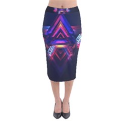 Abstract Desktop Backgrounds Velvet Midi Pencil Skirt