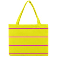 Background Image Horizontal Lines And Stripes Seamless Tileable Magenta Yellow Mini Tote Bag by Amaryn4rt