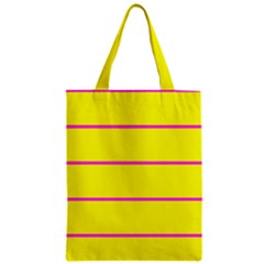 Background Image Horizontal Lines And Stripes Seamless Tileable Magenta Yellow Zipper Classic Tote Bag by Amaryn4rt