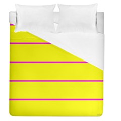 Background Image Horizontal Lines And Stripes Seamless Tileable Magenta Yellow Duvet Cover (queen Size)