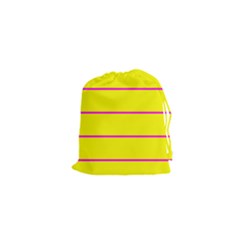 Background Image Horizontal Lines And Stripes Seamless Tileable Magenta Yellow Drawstring Pouches (xs)  by Amaryn4rt