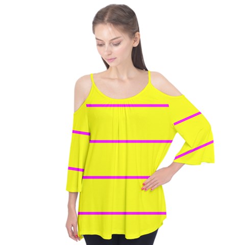 Background Image Horizontal Lines And Stripes Seamless Tileable Magenta Yellow Flutter Tees by Amaryn4rt