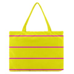 Background Image Horizontal Lines And Stripes Seamless Tileable Magenta Yellow Medium Zipper Tote Bag by Amaryn4rt