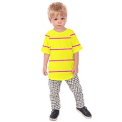 Background Image Horizontal Lines And Stripes Seamless Tileable Magenta Yellow Kids  Raglan Tee