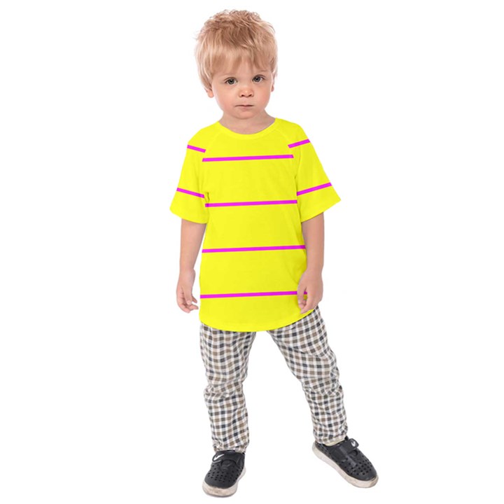 Background Image Horizontal Lines And Stripes Seamless Tileable Magenta Yellow Kids  Raglan Tee