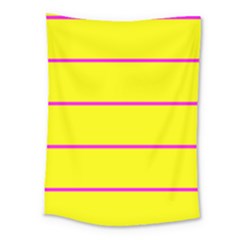 Background Image Horizontal Lines And Stripes Seamless Tileable Magenta Yellow Medium Tapestry by Amaryn4rt