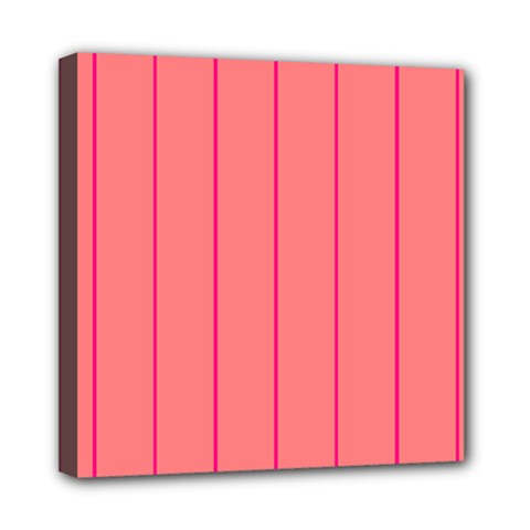 Background Image Vertical Lines And Stripes Seamless Tileable Deep Pink Salmon Mini Canvas 8  X 8 