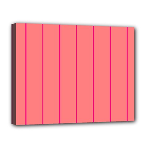 Background Image Vertical Lines And Stripes Seamless Tileable Deep Pink Salmon Canvas 14  X 11  by Amaryn4rt