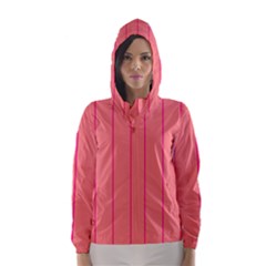 Background Image Vertical Lines And Stripes Seamless Tileable Deep Pink Salmon Hooded Wind Breaker (women)