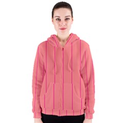 Background Image Vertical Lines And Stripes Seamless Tileable Deep Pink Salmon Women s Zipper Hoodie