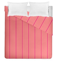 Background Image Vertical Lines And Stripes Seamless Tileable Deep Pink Salmon Duvet Cover Double Side (queen Size)