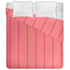 Background Image Vertical Lines And Stripes Seamless Tileable Deep Pink Salmon Duvet Cover Double Side (california King Size)