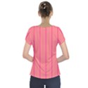 Background Image Vertical Lines And Stripes Seamless Tileable Deep Pink Salmon Short Sleeve Front Detail Top View2