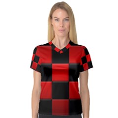 Black And Red Backgrounds Women s V-neck Sport Mesh Tee