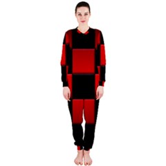 Black And Red Backgrounds Onepiece Jumpsuit (ladies) 