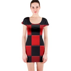 Black And Red Backgrounds Short Sleeve Bodycon Dress by Amaryn4rt