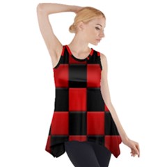 Black And Red Backgrounds Side Drop Tank Tunic by Amaryn4rt