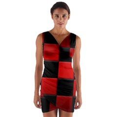 Black And Red Backgrounds Wrap Front Bodycon Dress